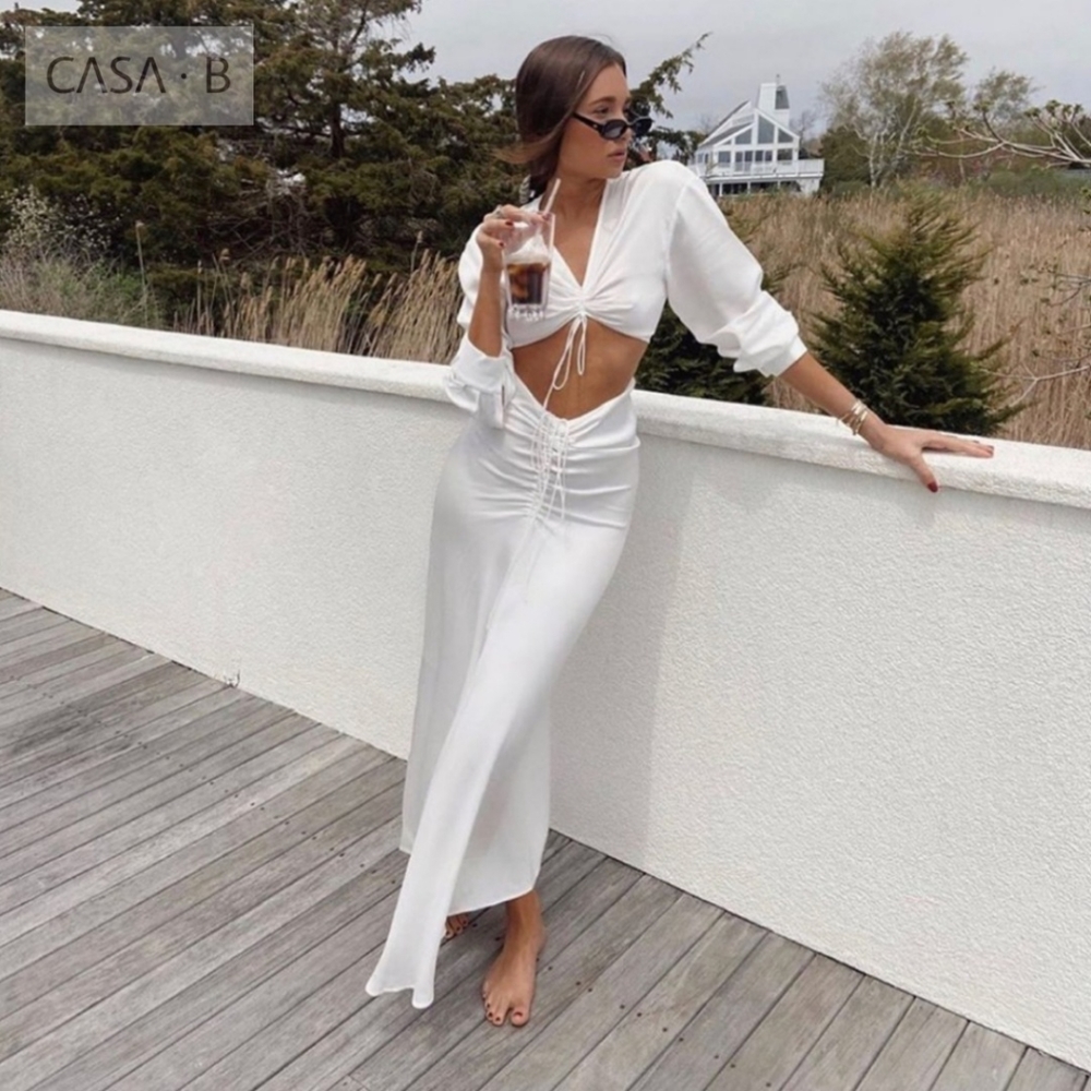 5🌟CASA B| Samara Ruched Disconnect Dress - Picture 2 of 8